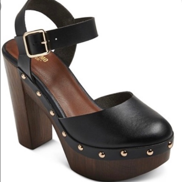 Mossimo Supply Co. Shoes - Black and wood chunk platforms